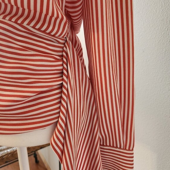 STRIPE BLOUSE WITH BANDED WAIST TIE BY CHELSEA28 / NORDSTROM - SIZE S - EUC - Picture 5 of 10